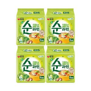 농심 순라면 100g, 4입, 4개 (총 16개)