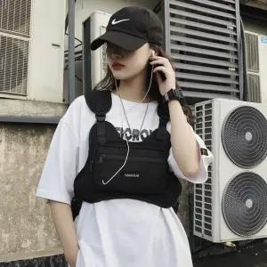 캐주얼 가슴 조끼가방 남성 스포츠 체스트 백팩 앞으로매는가방 러닝조끼가방
