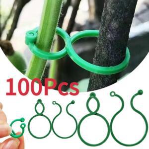 호환 50/100Pcs 버클 포도 나무 묶는 클립 반지 고정 브래킷 정원 식물 홀더 도구 정원 장식 식물 등반 벽 클립