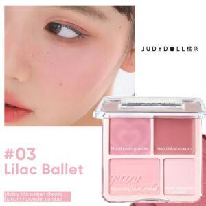 Judydoll 4 컬러 파우더 블러쉬 크림 클레이 하이라이트 팔레트 매트 확장 컬러 하이라이트 브라이트닝 페