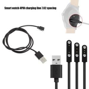 모아식 유니버설 2핀 4mm 7.62mm 4핀  자석 충전 케이블 USB 라인 코드 블랙 화이트 스마트 워치용