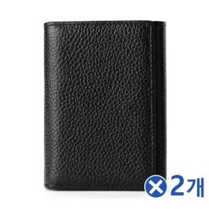 TBZ 똑딱이 심플 소가죽 카드지갑 블랙x2개 학생지갑 카드케이스 편리한지갑 어린이지갑