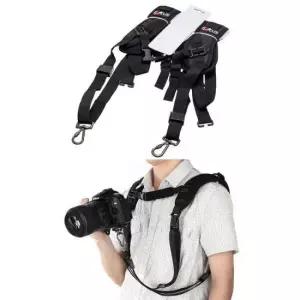 DSLR 카메라 더블 슬링 스트랩 조끼 사진 숄더 벨트