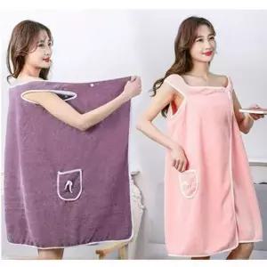 샤워 RZI951X3 입는 여성 목욕 타올 바디 가운 바스