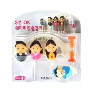 3분OK TBR672G1 훼미리 칫솔걸이(래시계 색상랜덤)