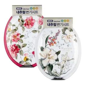 국산 GTM989R0 푹신푹신 쿠션 플라워 변기커버 변기시트 U형 중형