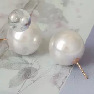 골드필드 진주 귀걸이 14K 16mm