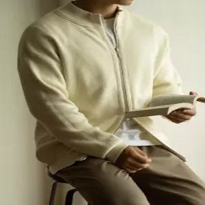 EAMT 남친 면 니트 캐주얼 가을 차이나 투웨이 구제 집업 기모 스웨터 카디건 YJ3