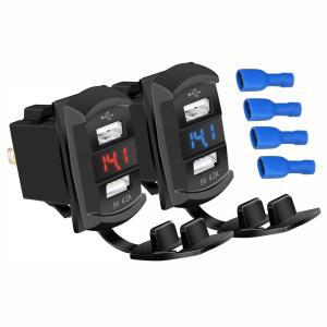 호환 해양 USB 로커 스위치 12V 듀얼 충전기 포트 4 2A 방수 콘센트 소켓 보트의 로커 스위치 패널 용 디지털 전압계