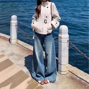 피로달 여사친 트렌치 코트 쇼트 헨리넥 올가을 HO3