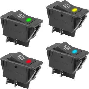 SCUARI 4PCS 안개등 스위치 자동차 액세서리 범용 토글 로커 LED 조명이 있는 4핀 12 35A 온/오프 RV 트럭