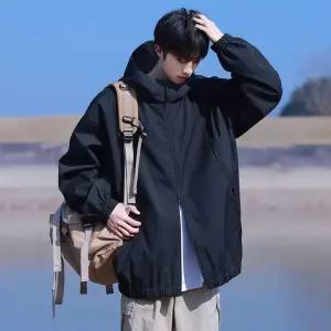 남성용 캐주얼 가을 봄 점퍼 코트 바람막이 트렌디 물막이 스포티 야상사파리 아이템 후드 야상 HT3