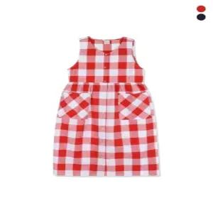 [NIXKIDS]여아) 면 체크 민소매 원피스(FKSMCOV501M)