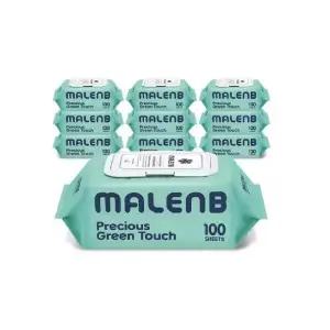 [셀러허브]마렌비 그린터치 물티슈 100매 10팩 55평량 고평량 엠보싱 캡 아기물티슈 (S46835072)