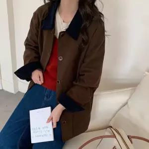 빈티지 가을 여사친 칼라 톱 싱글 트렌치코트 트렌치 코트 원픽3