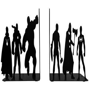 메탈 북엔드 높이 8인치 너비 11인치 깊이 4인치 검은색 파우더 코팅 3파운드 선반용 장식용