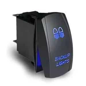 MGI 스피드웨어 LED 로커 스위치 켜기-끄기 20A 12vDC 점퍼 와이어가 있는 5핀 에칭 백업 조명(파란색)