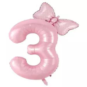 BBZ 비즈 핑크 숫자 버블 파티 소품  생일 촬영 장식