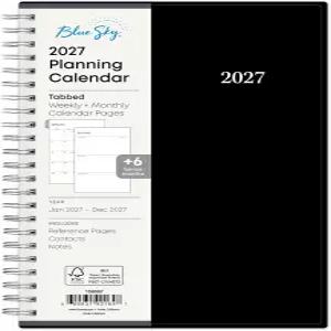 블루 스카이 2027 주간 및 월간 플래너 캘린더 2027년 1월 - 12월 5인치 x 8인치 유연한 커버 와이어바운드