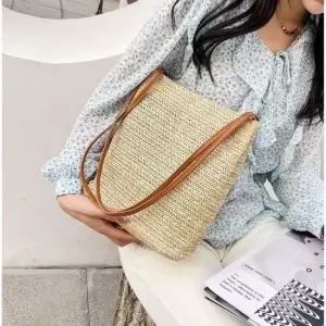 데일리 심플 스퀘어 라탄백 숄더백 에코백 데일리가방 데일리백 라탄가방 라탄숄더백