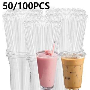 50 100 커피 크리스마스 주스 포장 밀크셰이크 독립 200PCS 빨대 일회용