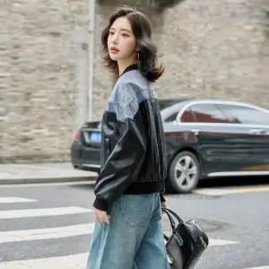 피로달 잠바 상의 가죽 야구 코트 쇼트 점퍼 여친 데님 가을 캐주얼 빈티지 HO3