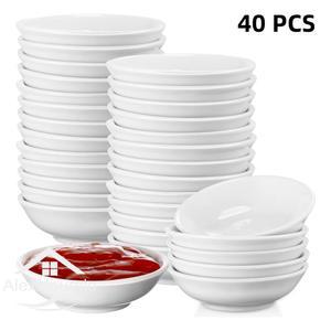 40PCS 레스토랑 바에 대량 작은 흰색 담그는 그릇 플라스틱 주방 소스 간장