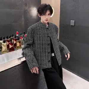 남친 패턴 코트 멋스럽게 정장자켓 차이나 다운 체크 자켓 정장 입기 하운드투스 숏 유행1