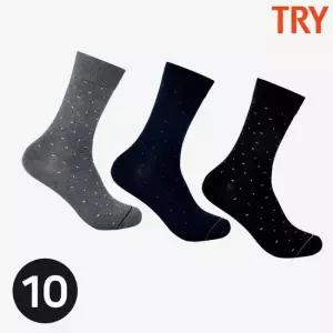 트라이 남자신사양말 아빠양말선물 정장 패턴 비지니스 장목 삭스 10켤레