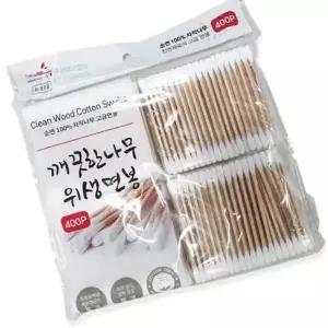 깨끗한나무 위생면봉 400p 대용량 나무스틱 귀청소 일회용 멸균처리