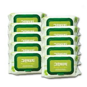 유아용 캡형 물티슈 100매 10p 국내생산 엠보싱 두꺼운 대용량 휴대용 아기