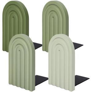 Wh ne 4Pcs 보호 아치 나무 책꽂이 세이지 그린 장식용 비스 공부하기 귀여운 책 홈 오 도서관 주방 4가지 색상