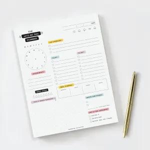 ThreeKin Let s Do This Daily Planner - 8.5 x11 50장의 찢어진 시트 동기 부여 디자인 목표 설정 시간