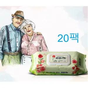 환자 간병 온가족 화장품성분 대형 물티슈 20팩 피부병예방 환자용 학교 추천 노폐물제거 도톰