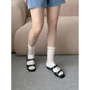 [하프클럽/]리본 스트랩 플랫 뮬 슬리퍼 2cm