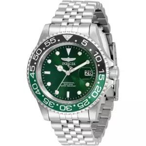 인빅타 남성 프로 다이버 40mm 스테인리스 스틸 쿼츠 시계 실버 34105
