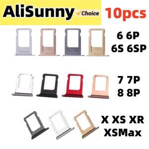호환 iPhone 6 6S 7 8 Plus XS Max X XR Sim 나노 어댑터 슬롯 수정 부품 용 10pcs Sim 카드 트레이