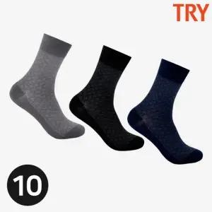 트라이 남자신사양말 비지니스양말 직장인 정장 사계절 발목 긴 삭스 10켤레