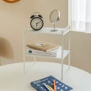 GDM 튼튼한 2단 화이트 철제 선반 진열대 2단화이트선반 화이트철제선반 2단선반철제