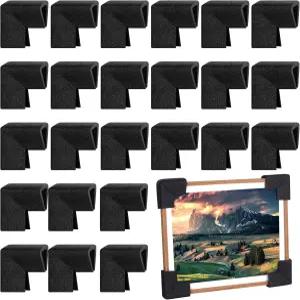 24Pcs 포토 미러 TV 프레임 가장자리 보호 코너 - 배송 이동 보호기 블랙