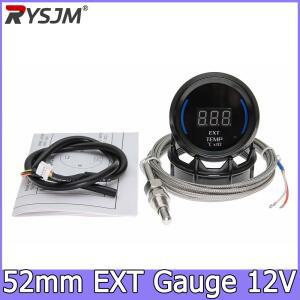 52mm 배기 온도 디지털 가스 LED EXT 자동차 미터 센서 블루 앰비언트 라이트