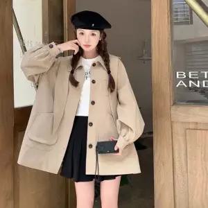 카키 가을 여사친 트렌치 코트 아이템 슬림핏 트렌디 HT3
