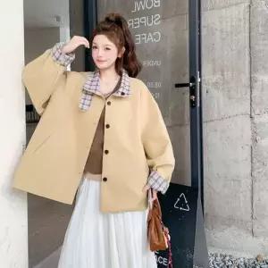 카키 가을 여사친 트렌치 코트 아이템 리버시블 트렌디 HT3