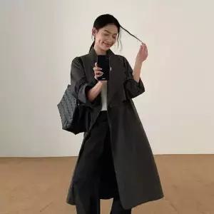 롱 여친 트렌디 아이템 코트 트렌치 봄가을 차이나 얇은 HT1