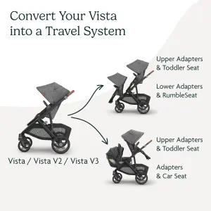 UPPAbaby Vista V2 및 V3 유모차용 상부 어댑터 배시넷 유아용 시트 아리아 메사 또는 맥스 카시트와 호환