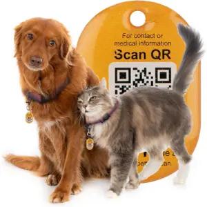 위치 추적을 위한 QR 코드가 있는 지니 스마트 펫 태그 개와 고양이 등을 GPS 트래커 및 ID 대안 예방 접종