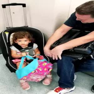 홀름 공항 카시트 유모차 여행 카트 및 트랜스포터 - 롤러 접이식 보관 가능하며 비행기 좌석 아래 또는
