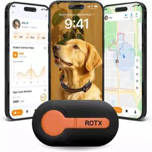 ROTX 반려견 GPS 트래커 실시간 11.06파운드 이상 반려동물용 가상 울타리 위치 알림 랜덤 색상 구독 필수