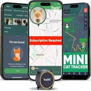 Tracki Cat GPS 트래커 실시간 고양이 및 스마트 알림 지오펜스 방수 칼라 호환 장수명 배터리 iOS