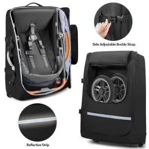 휠이 있는 GRAOSO 유모차 여행 가방 UPPAbaby Vista V2 Cruz 롤링 게이트 체크 보관 이중 손잡이 수하물